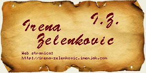 Irena Zelenković vizit kartica